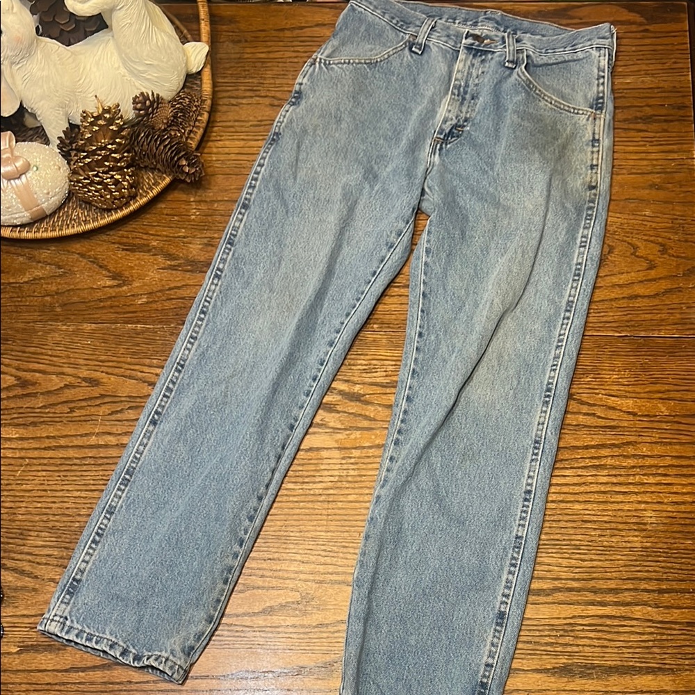 Vintage Rustler Blue Straight Leg Jeans Classic Denim